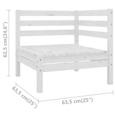 Garden Corner Sofas 2 pcs White Solid Pinewood