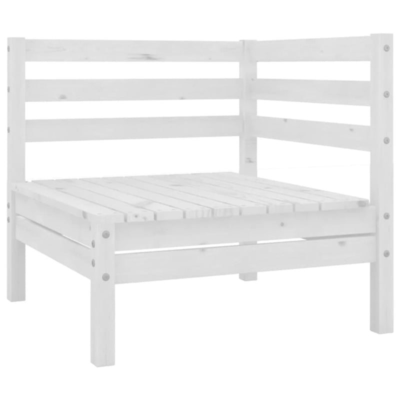 3 Piece Garden Lounge Set Solid Pinewood White