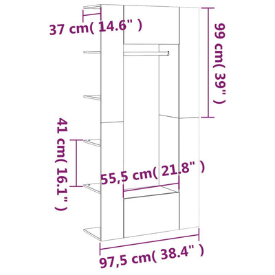 Hallway Cabinets 2 pcs White Engineered Wood