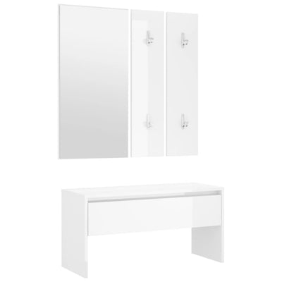 Hallway Furniture Set White Engineered Wood