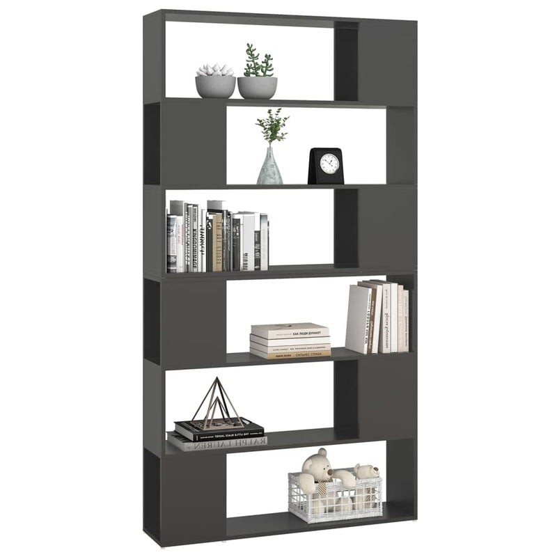 Book Cabinet Room Divider Grey 100x24x188 cm