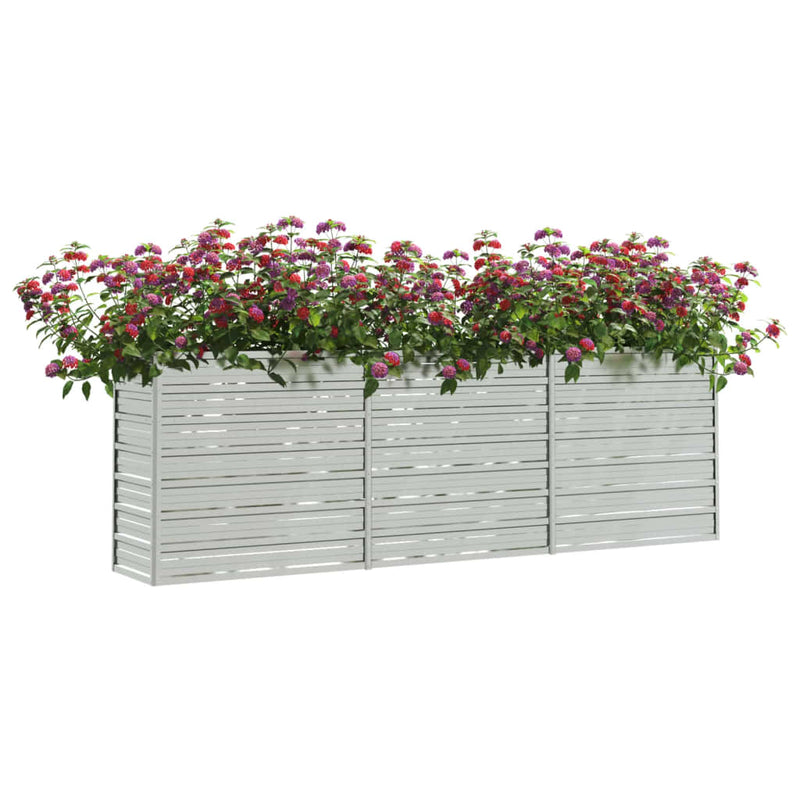 Garden Raised Bed 240x40x77 cm Galvanized Steel Silver