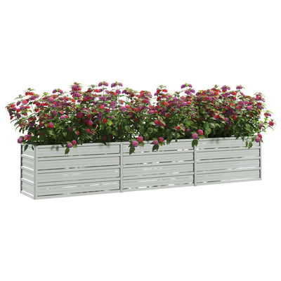 Garden Raised Bed 240x40x45 cm Galvanized Steel Silver