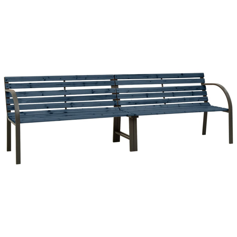 Twin Garden Bench 241 cm Solid Wood Chinese Fir Grey