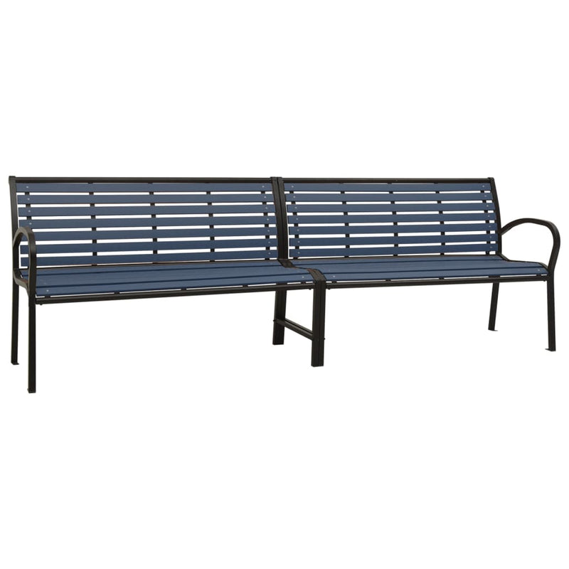 Twin Garden Bench 251 cm Steel and WPC Black