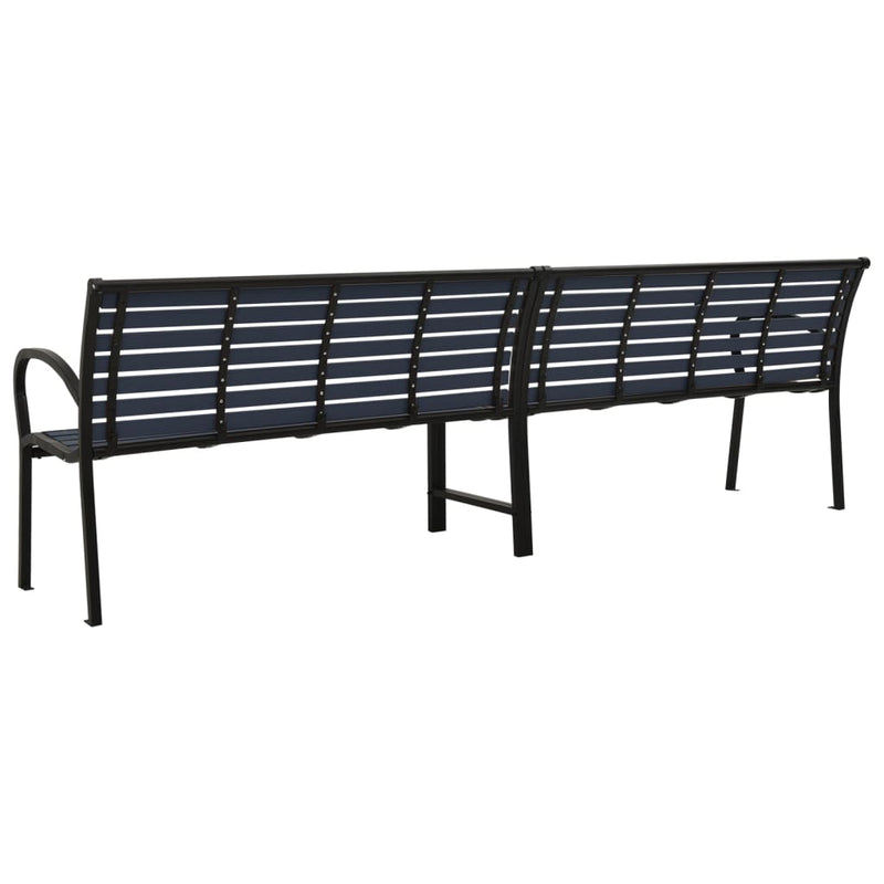 Twin Garden Bench 251 cm Steel and WPC Black