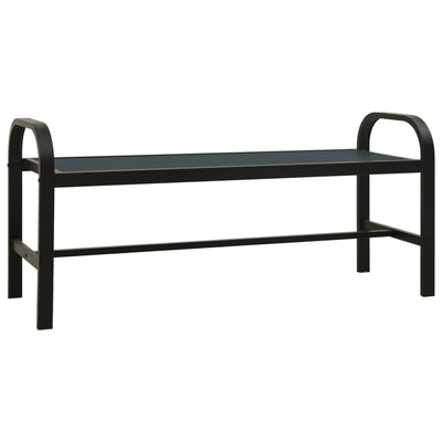 Garden Bench 124.5 cm Steel and WPC Black