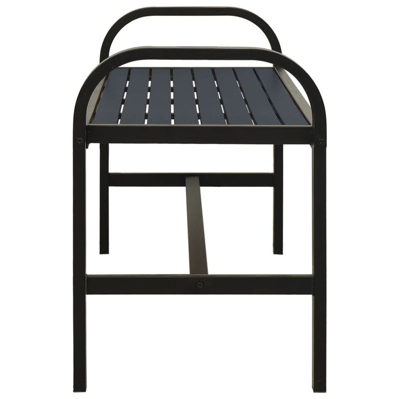 Garden Bench 124.5 cm Steel and WPC Black