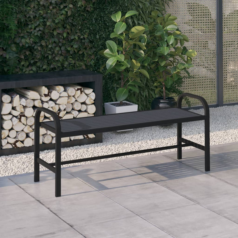 Garden Bench 124.5 cm Steel and WPC Black