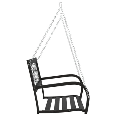 Garden Swing Bench 125 cm Steel and Plastic Black