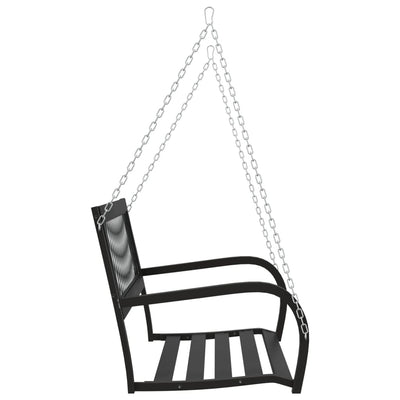 Garden Swing Bench 125 cm Steel and Plastic Black