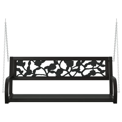 Garden Swing Bench 125 cm Steel and Plastic Black