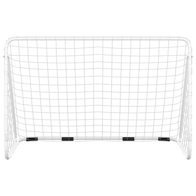 Football Goal with Net White 180x90x120 cm Steel