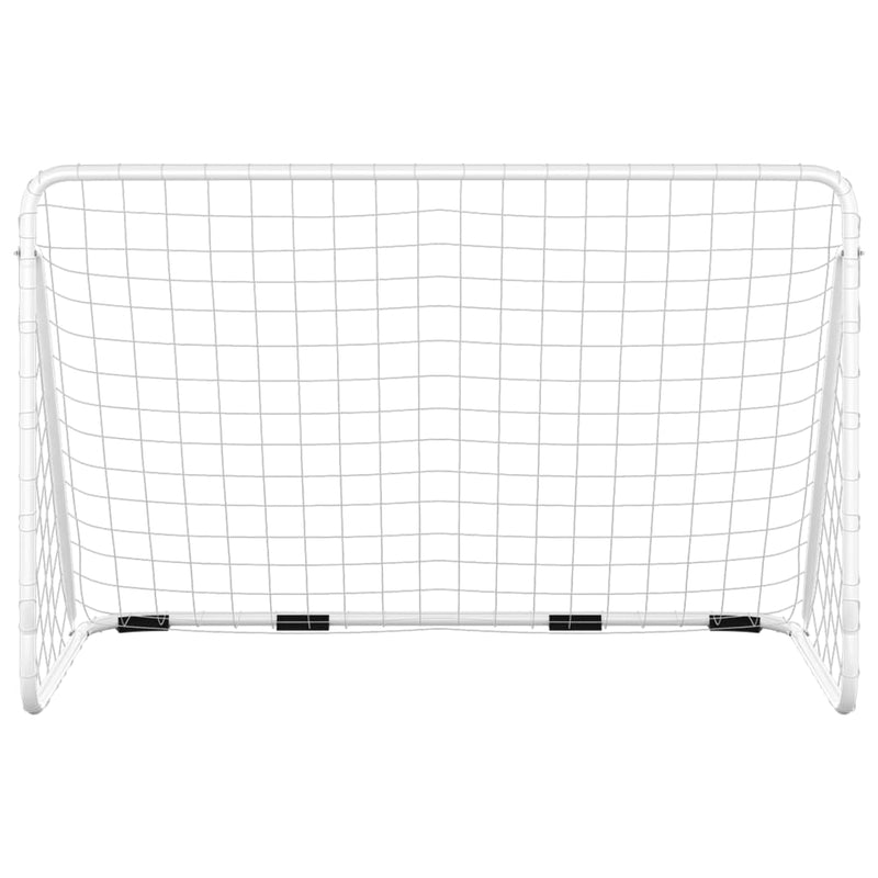 Football Goal with Net White 180x90x120 cm Steel