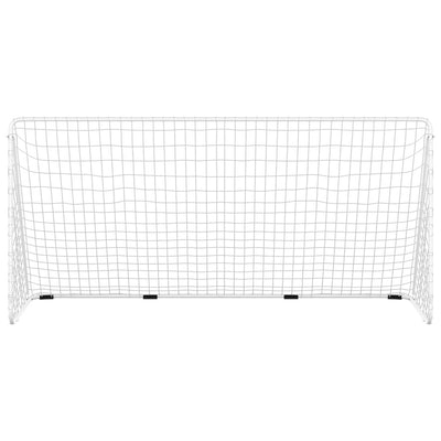 Football Goal with Net White 366x122x182 cm Steel