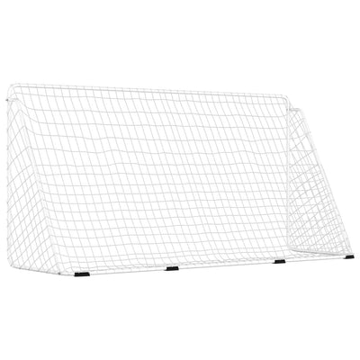 Football Goal with Net White 366x122x182 cm Steel