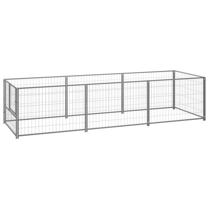 Dog Kennel Silver 3 m² Steel