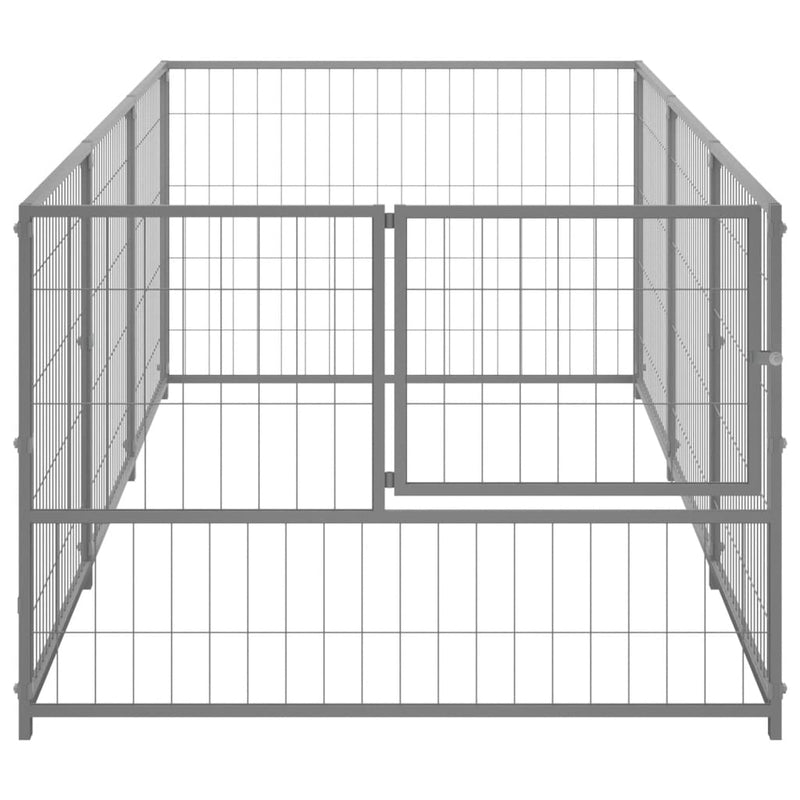 Dog Kennel Silver 3 m² Steel