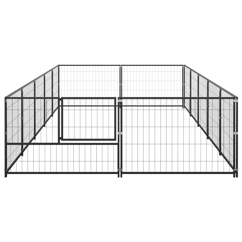 Dog Kennel Black 10 m² Steel