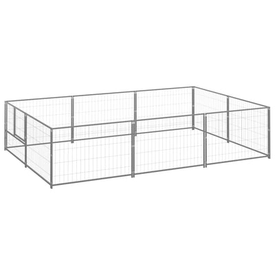 Dog Kennel Silver 6 m² Steel