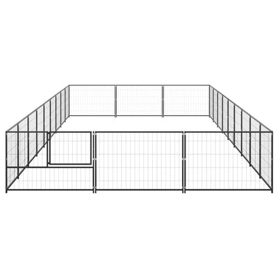 Dog Kennel Black 27 m² Steel