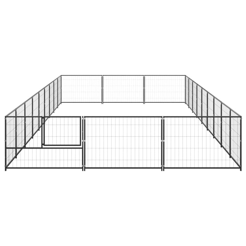 Dog Kennel Black 27 m² Steel