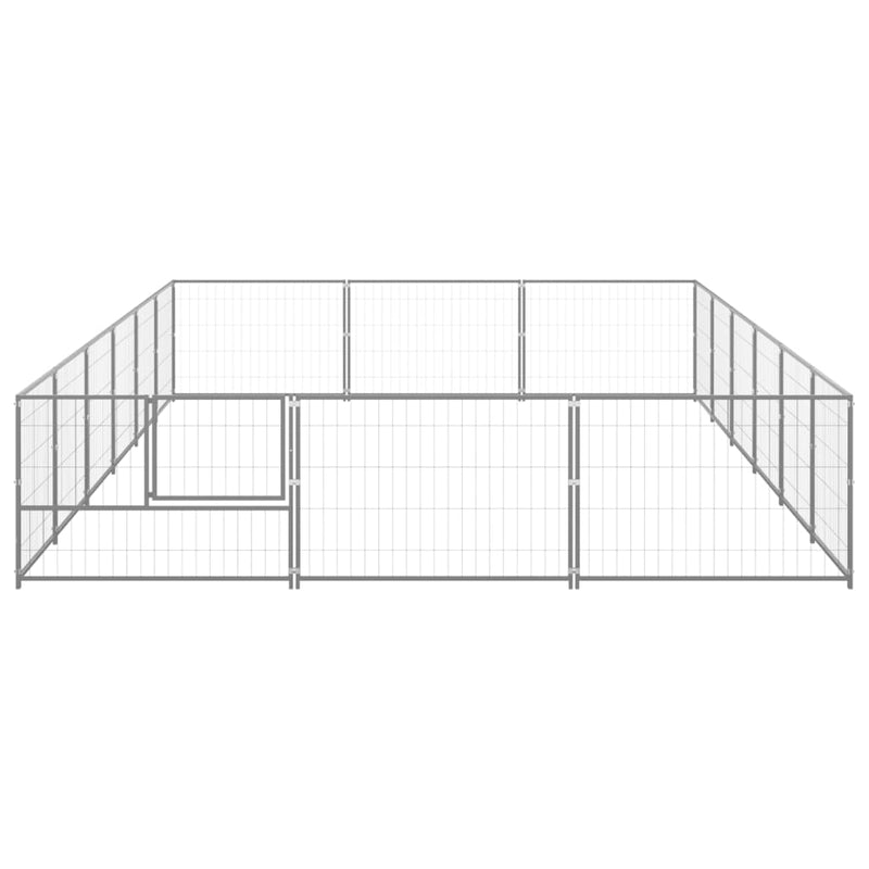 Dog Kennel Silver 18 m² Steel