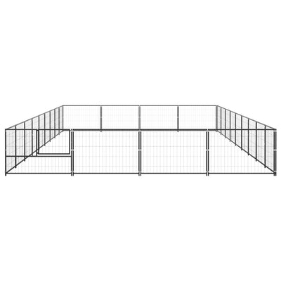 Dog Kennel Black 36 m² Steel