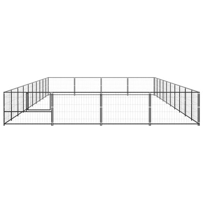 Dog Kennel Black 40 m² Steel