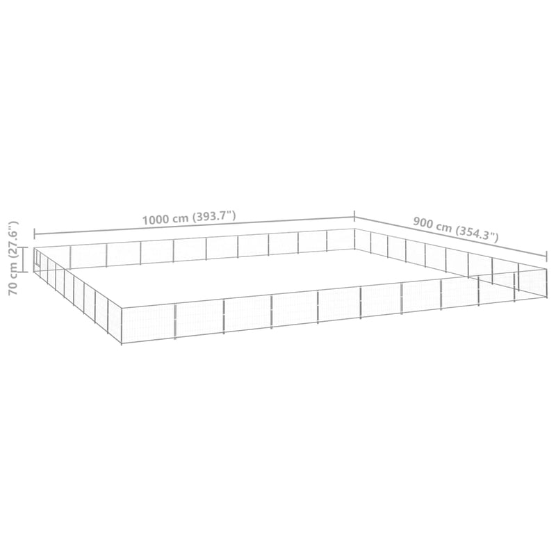 Dog Kennel Silver 90 m² Steel