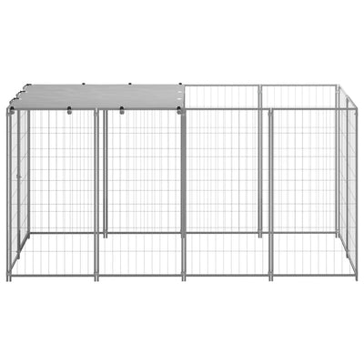 Dog Kennel Silver 2.42 m² Steel