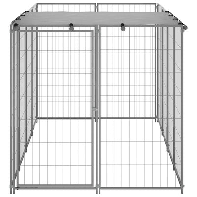 Dog Kennel Silver 2.42 m² Steel