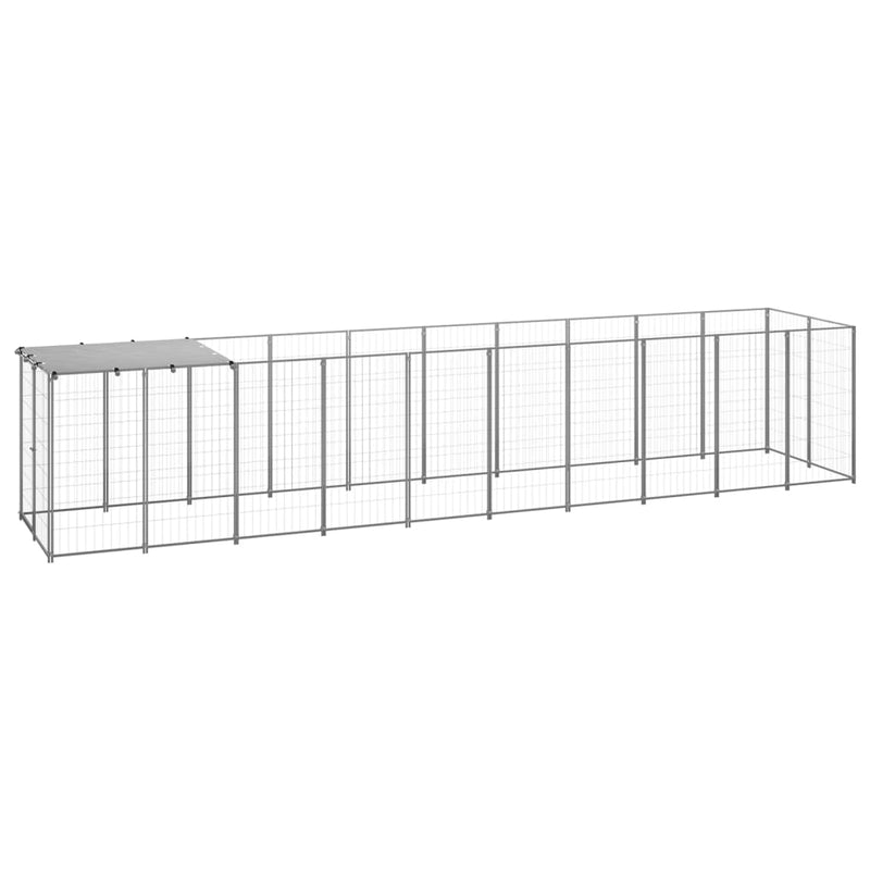 Dog Kennel Silver 6.05 m² Steel