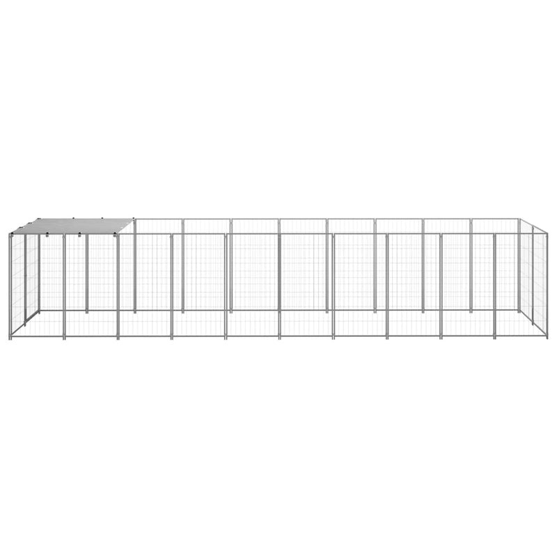 Dog Kennel Silver 6.05 m² Steel