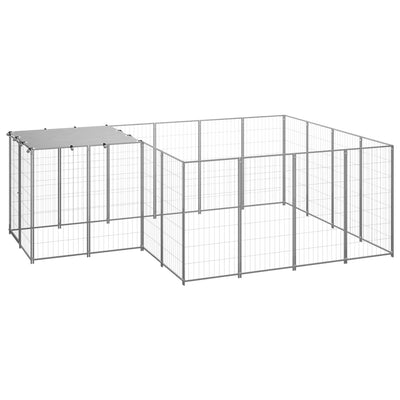 Dog Kennel Silver 6.05 m² Steel