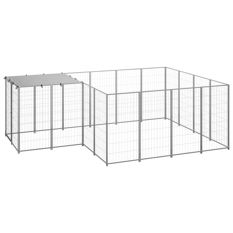 Dog Kennel Silver 6.05 m² Steel