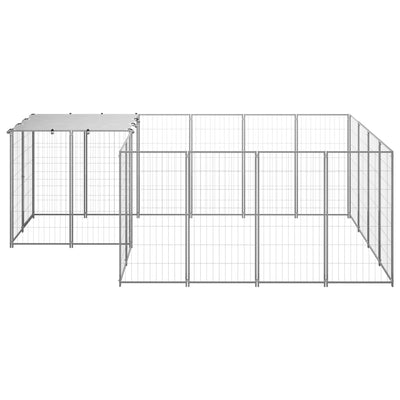 Dog Kennel Silver 6.05 m² Steel