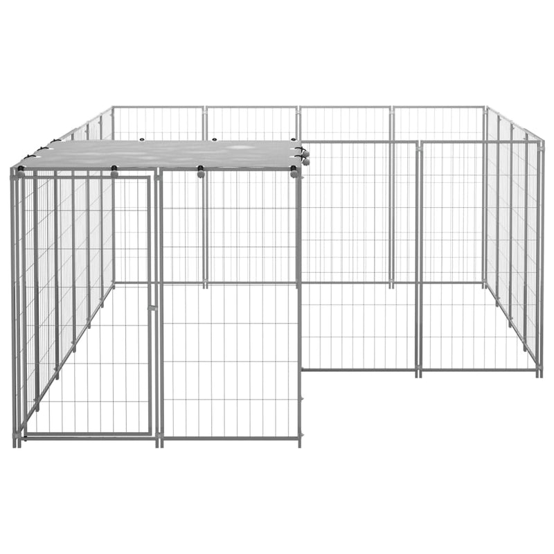 Dog Kennel Silver 6.05 m² Steel