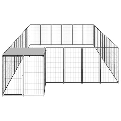 Dog Kennel Black 22.99 m² Steel