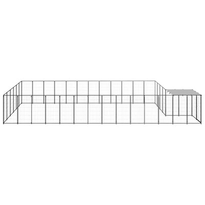 Dog Kennel Black 22.99 m² Steel