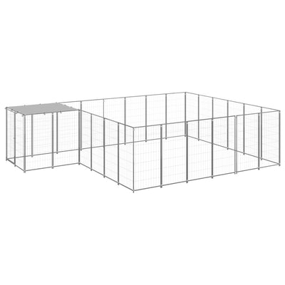 Dog Kennel Silver 12.1 m² Steel