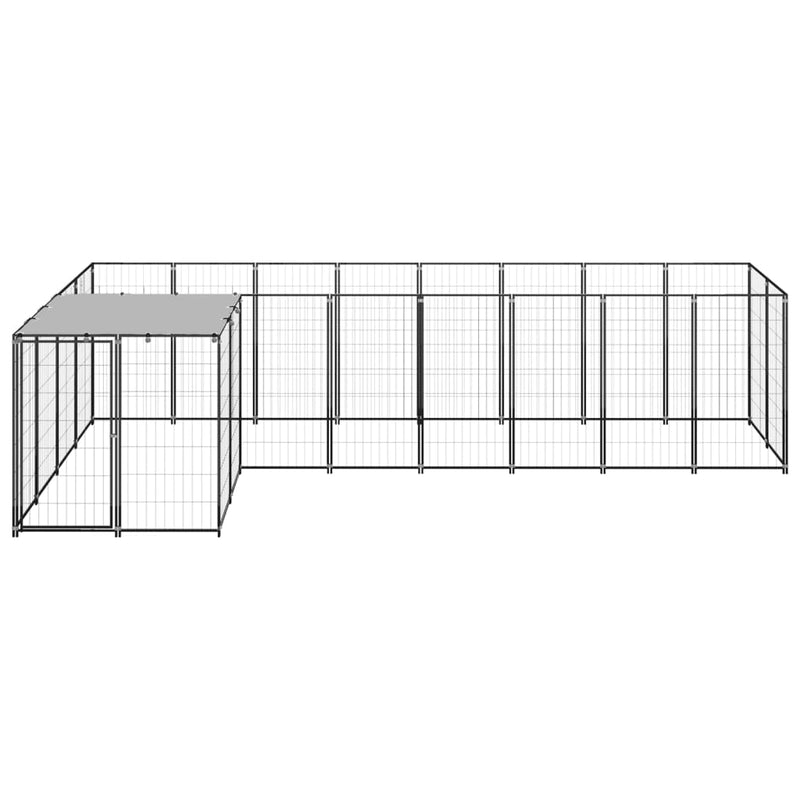 Dog Kennel Black 6.05 m² Steel