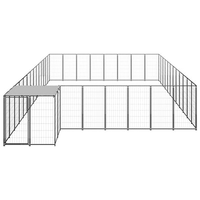 Dog Kennel Black 30.25 m² Steel