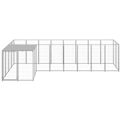 Dog Kennel Silver 6.05 m² Steel