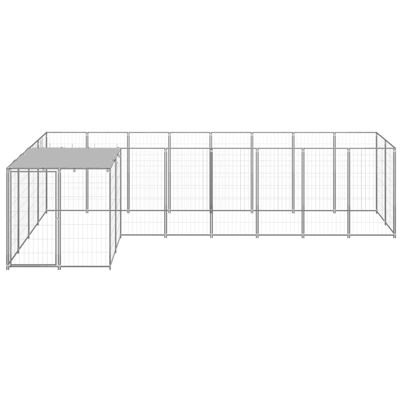 Dog Kennel Silver 6.05 m² Steel