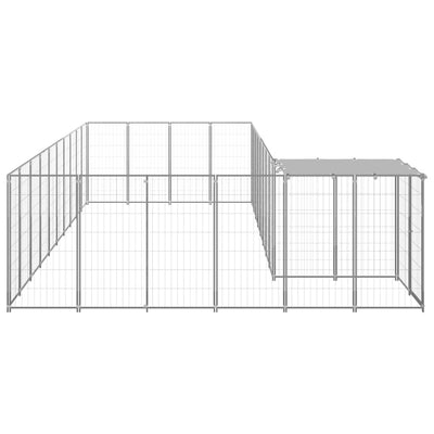 Dog Kennel Silver 19.36 m² Steel