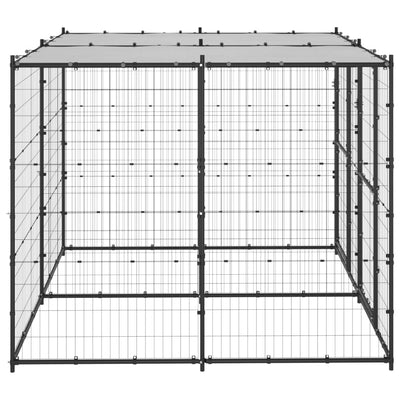 Outdoor Dog Kennel Steel with Roof 4.84 m²