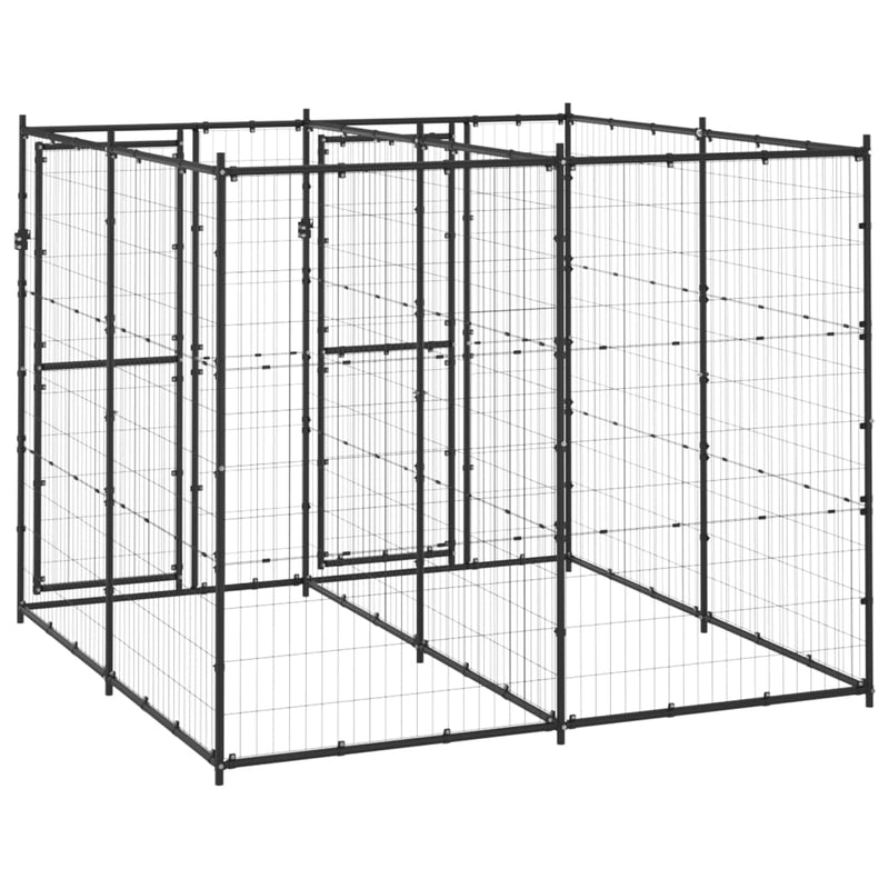 Outdoor Dog Kennel Steel 4.84 m²