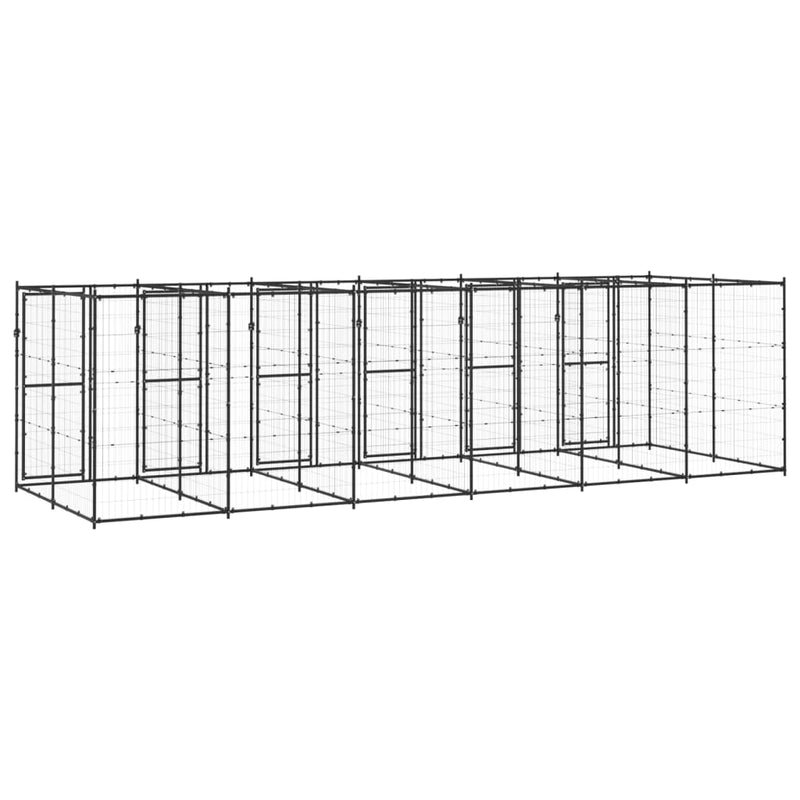 Outdoor Dog Kennel Steel 14.52 m²