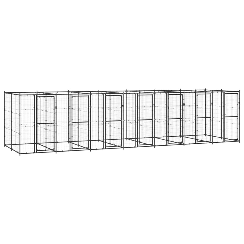 Outdoor Dog Kennel Steel 16.94 m²